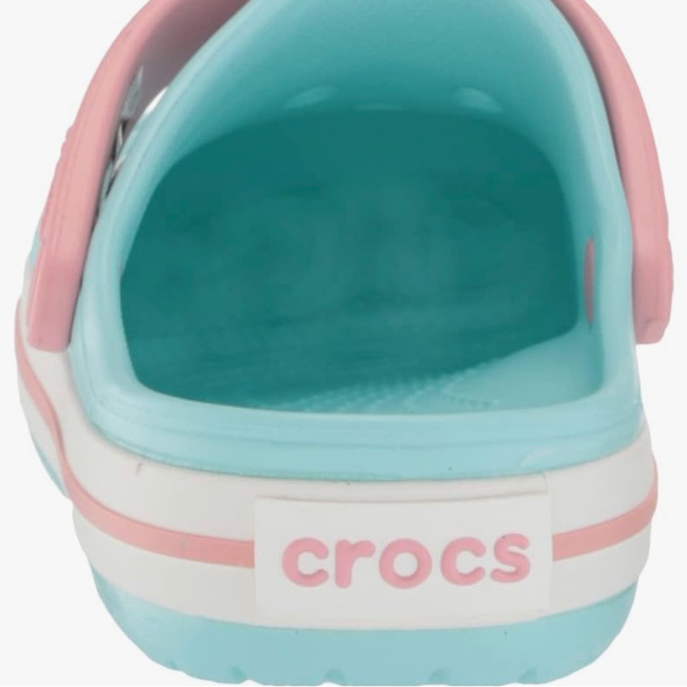 NWT CROCS Crocband Ice Blue/White/Pink. Kids Size US J1. Everyday Outdoors. - Picture 10 of 13